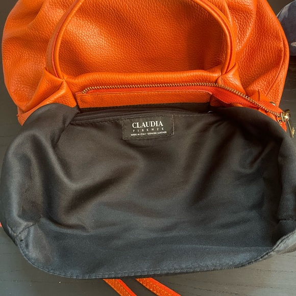 🧡 EUC orange Claudia Firenze convertible satchel/shoulder bag - Picture 8 of 16